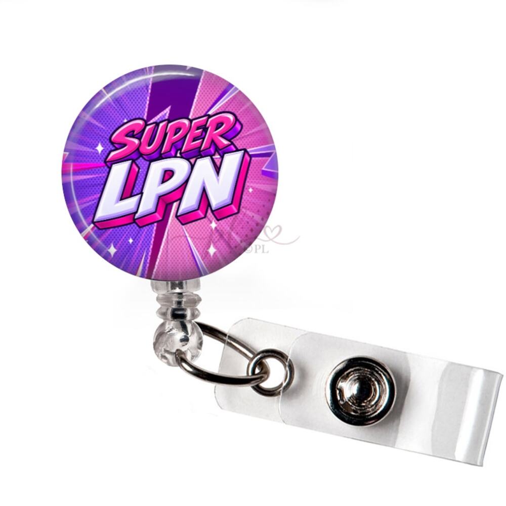 Super LPN Badge Reel Licensed Practical Nurse Superhero ID Holder Nurse Gift